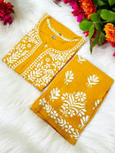 Premium Rayon Co - Ord Kurta Plazzo Set - Chikankari official