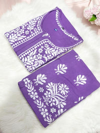 Premium Rayon Co - Ord Kurta Plazzo Set - Chikankari official