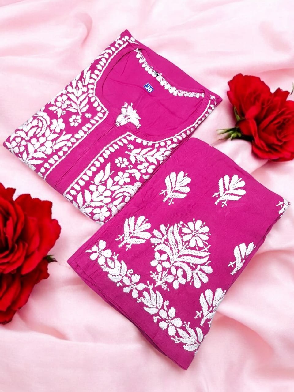 Premium Rayon Co - Ord Kurta Plazzo Set - Chikankari official