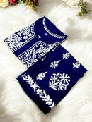 Premium Rayon Co - Ord Kurta Plazzo Set - Chikankari official