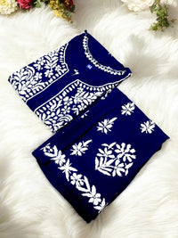 Premium Rayon Co - Ord Kurta Plazzo Set - Chikankari official