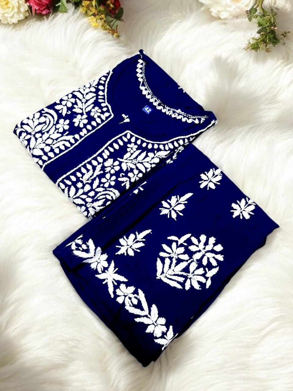 Premium Rayon Co - Ord Kurta Plazzo Set - Chikankari official