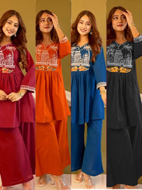 Premium Rayon Cotton Kurti Set with Elegant Embroidery - Chikankari official