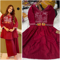 Premium Rayon Cotton Kurti Set with Elegant Embroidery - Chikankari official