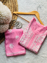 Premium rayon Crafted With Hand white embroidery combo - Chikankari official