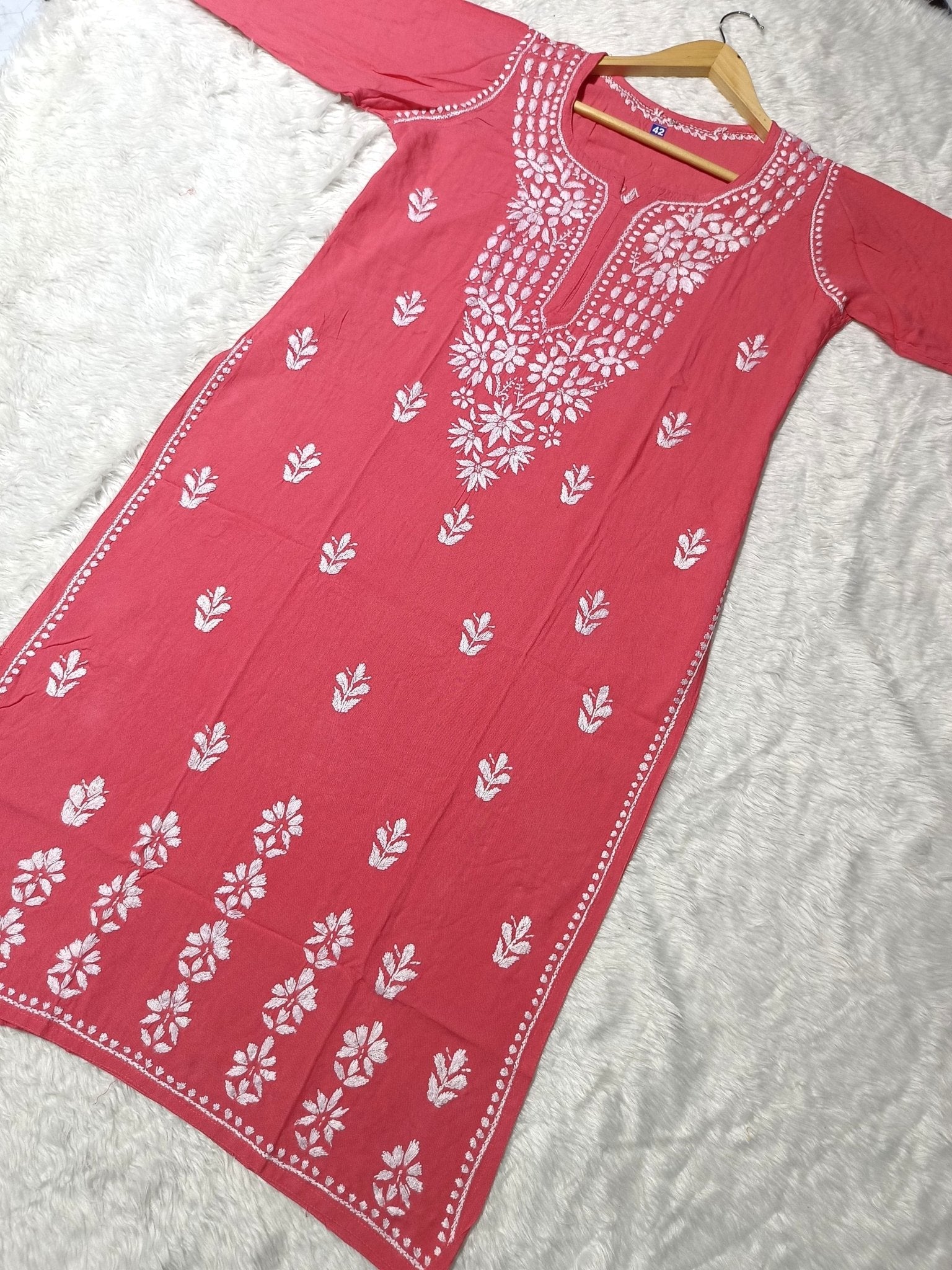 Premium Rayon Kurti Fabric - Chikankari official