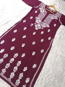 Premium Rayon Kurti Fabric - Chikankari official