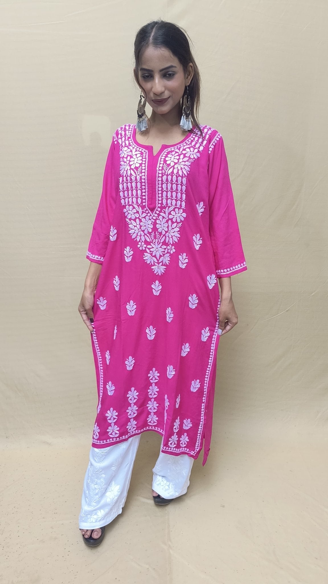Premium Rayon Kurti Fabric - Chikankari official