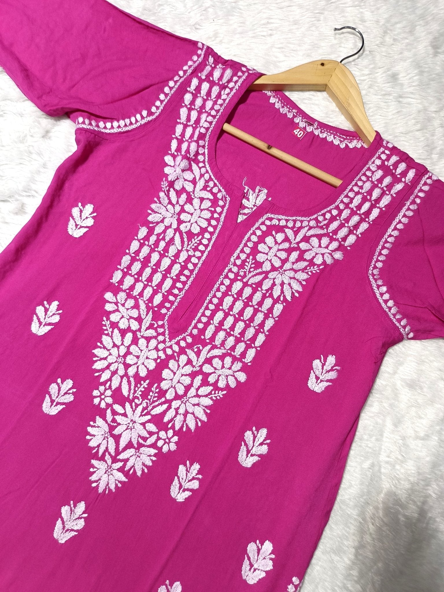Premium Rayon Kurti Fabric - Chikankari official