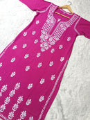 Premium Rayon Kurti Fabric - Chikankari official