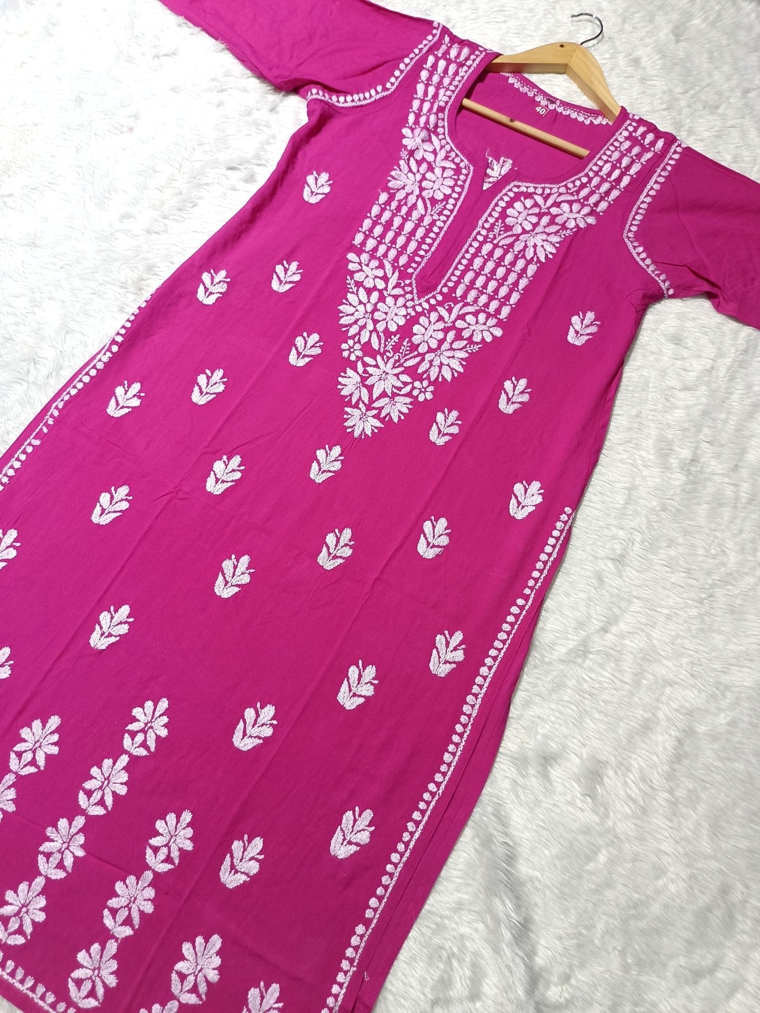 Premium Rayon Kurti Fabric - Chikankari official