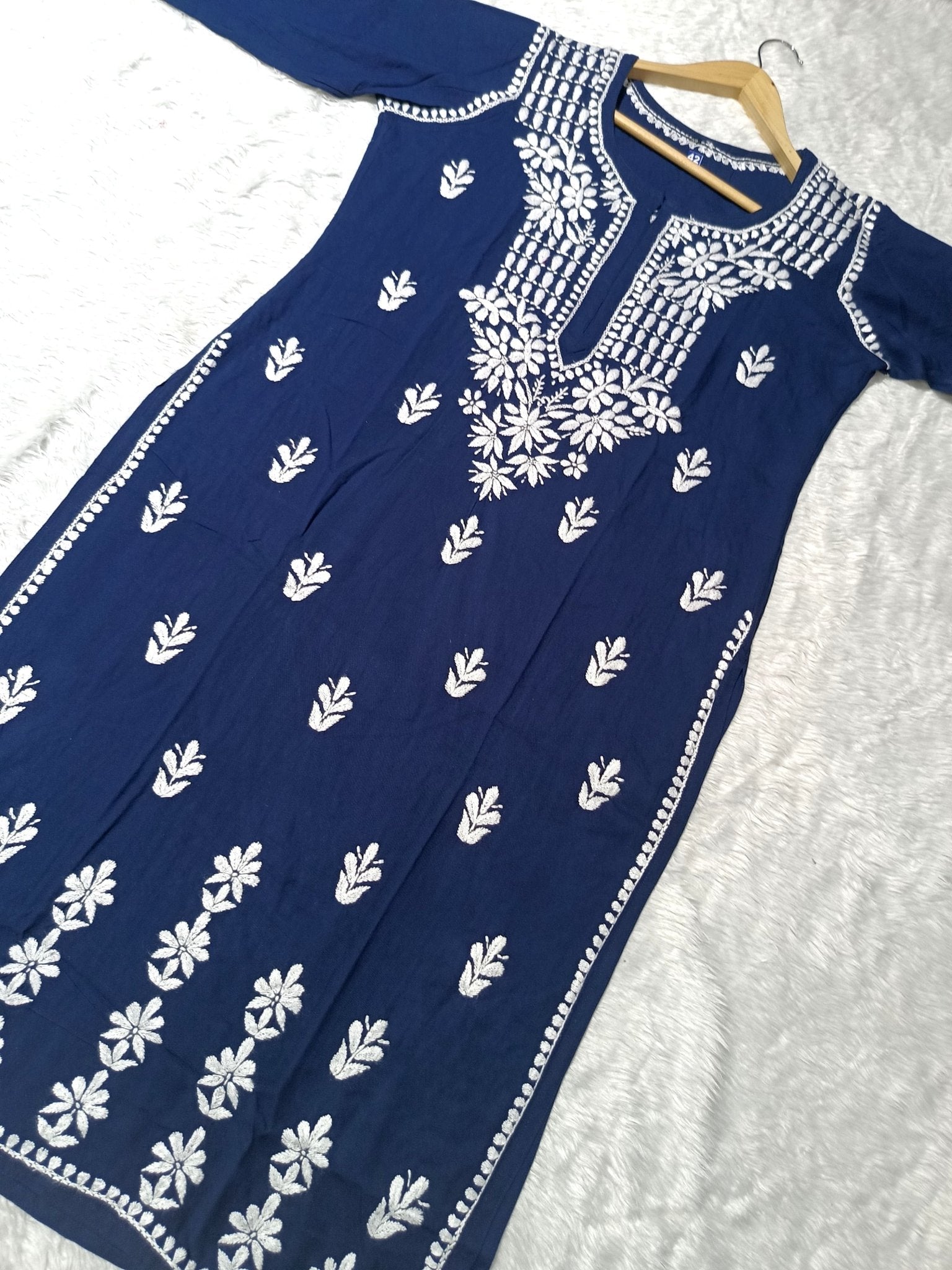 Premium Rayon Kurti Fabric - Chikankari official