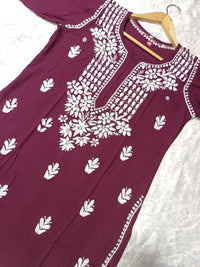 Premium Rayon Kurti Fabric - Chikankari official