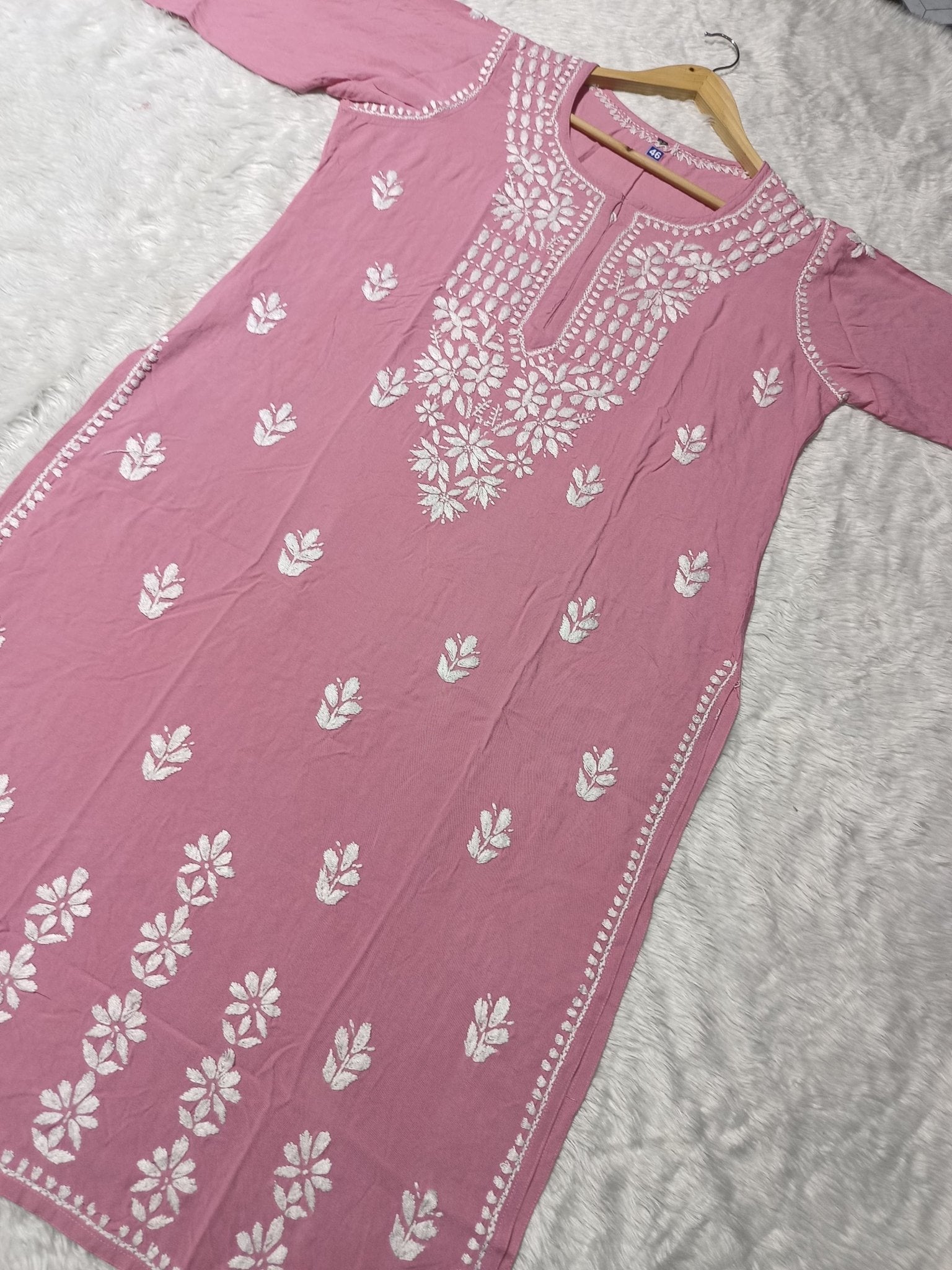 Premium Rayon Kurti Fabric - Chikankari official