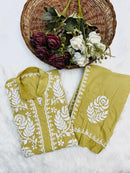 Premium Rayon Lechaka knits Soft Co-ord ser - Chikankari official