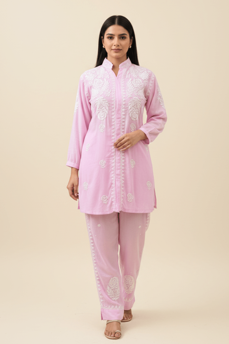 Premium Rayon Lechaka Knits Soft Co-ord Set | Chikankari Official