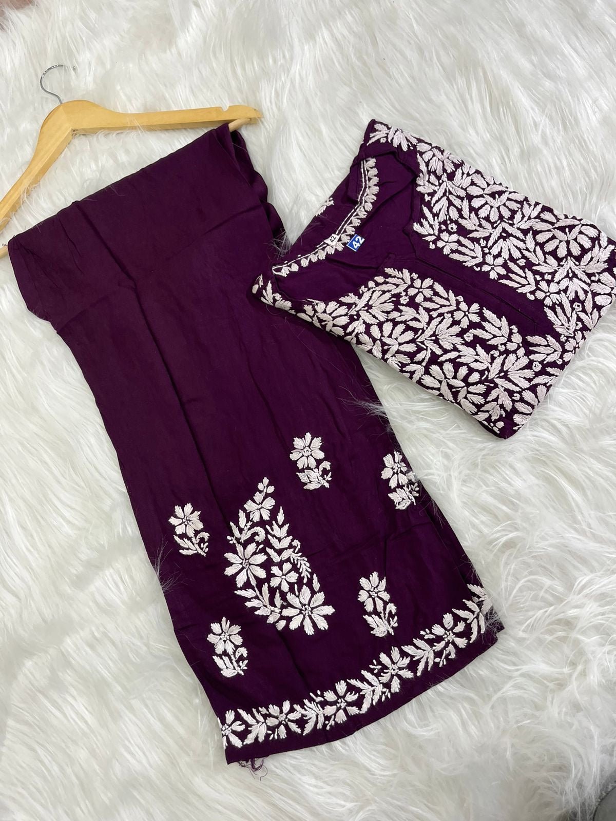 Premium Rayon Set With Fine soft Touch work - Chikankari official