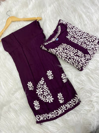 Premium Rayon Set With Fine soft Touch work - Chikankari official