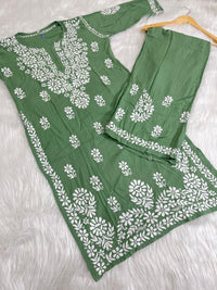 Premium Rayon Set With Fine soft Touch work - Chikankari official