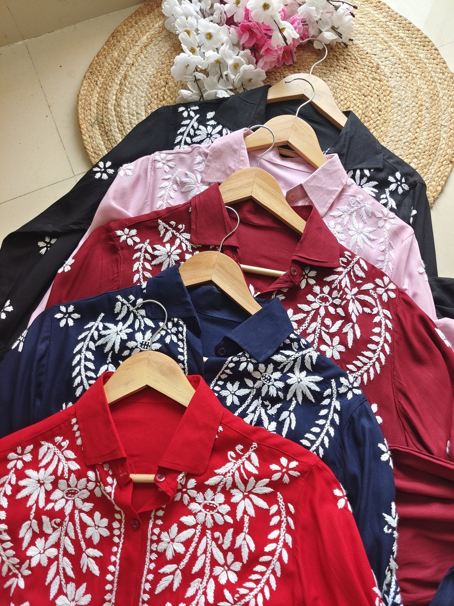 Premium Rayon Shirt Pant Co ord Sets - Chikankari official