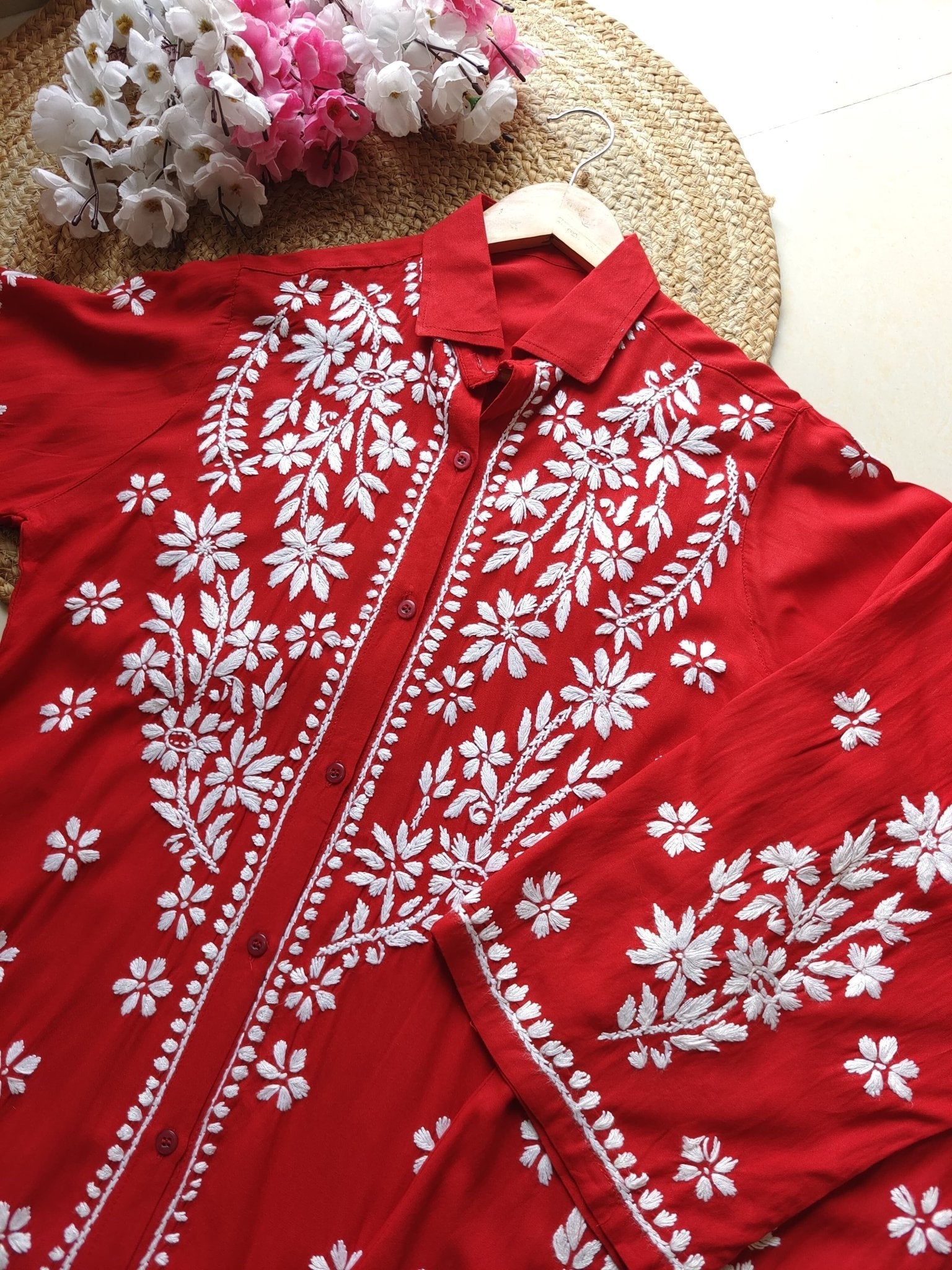 Premium Rayon Shirt Pant Co ord Sets - Chikankari official