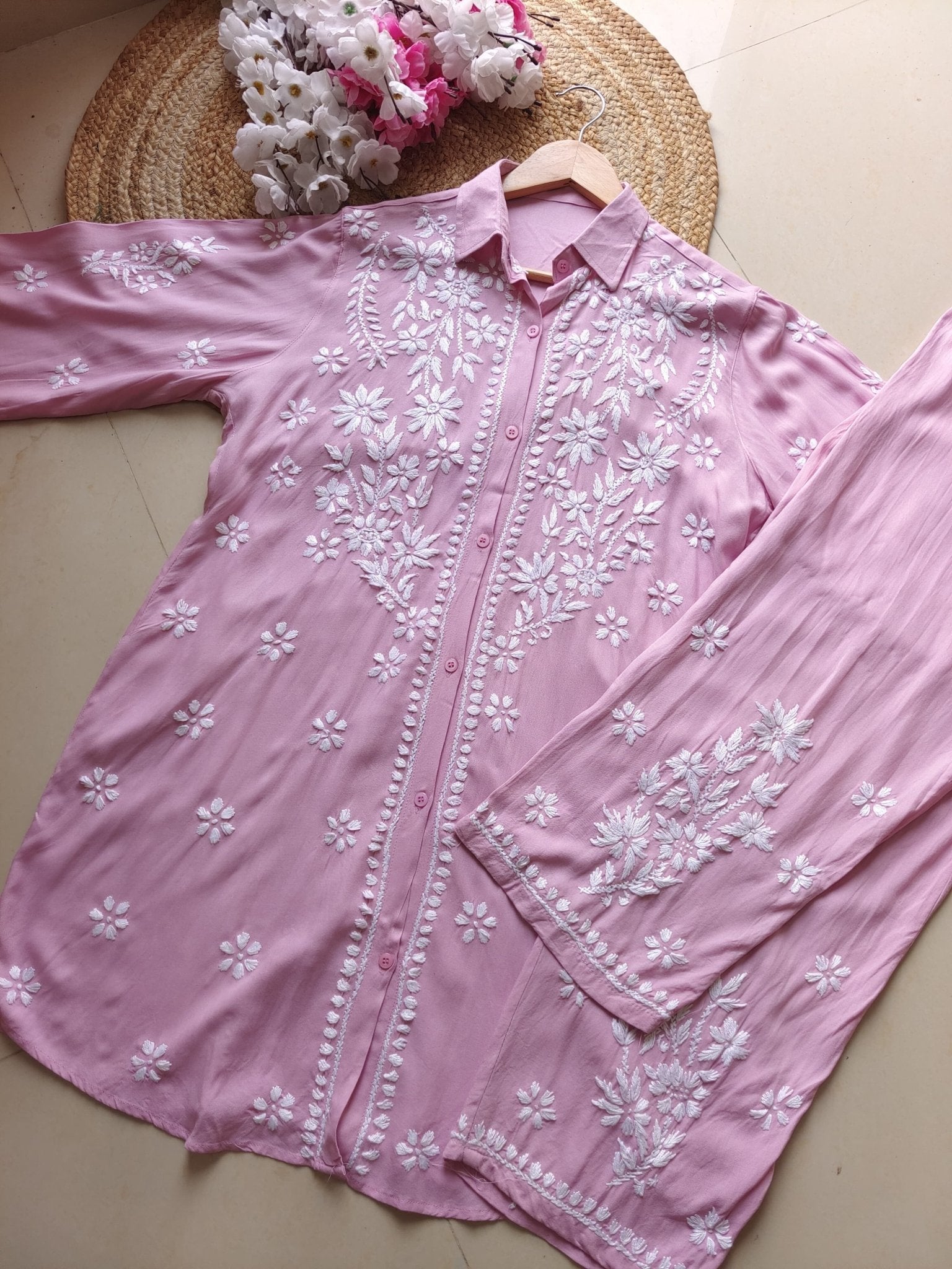 Premium Rayon Shirt Pant Co ord Sets - Chikankari official