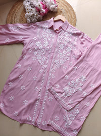 Premium Rayon Shirt Pant Co ord Sets - Chikankari official