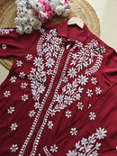 Premium Rayon Shirt Pant Co ord Sets - Chikankari official