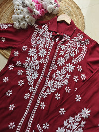Premium Rayon Shirt Pant Co ord Sets - Chikankari official