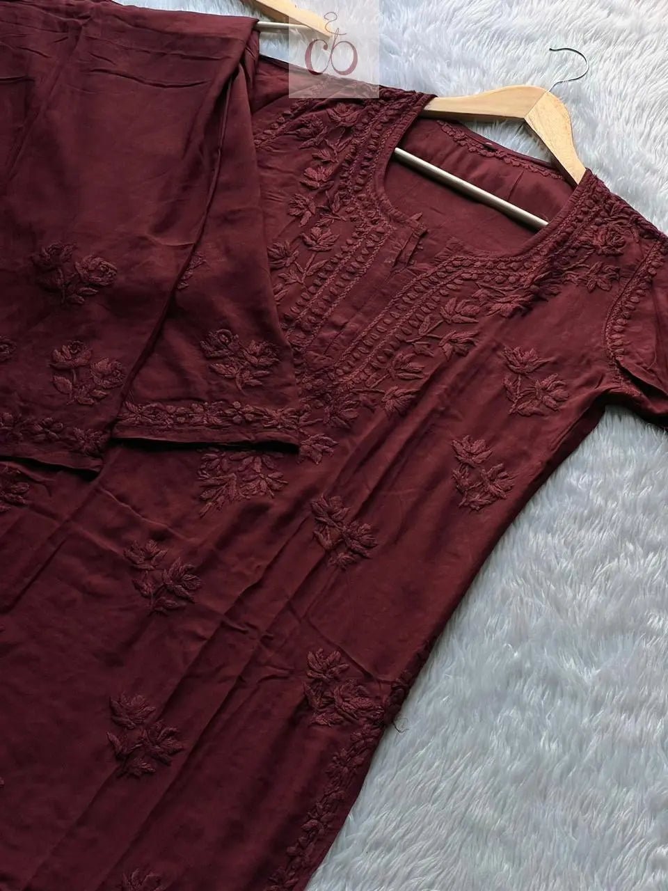 Premium Rehmat Luxe Modal Set - Chikankari official
