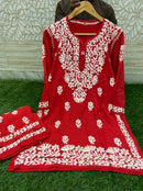 Premium Reyon fabric Cool & Fancy Cord Set - Chikankari official
