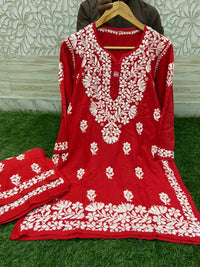 Premium Reyon fabric Cool & Fancy Cord Set - Chikankari official