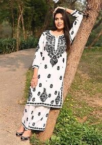 Premium Reyon fabric Plazzo Set - Chikankari official