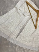 Premium Reyon Kalidaar Lace Plazzo with very finest Handwork - Chikankari official