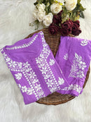 Premium soft and breezy rayon plazo set - Chikankari official