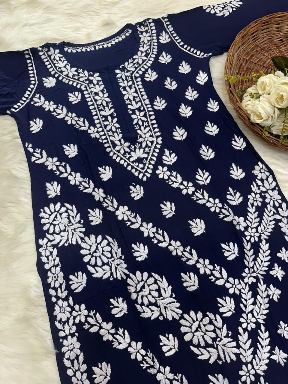 Premium soft and breezy rayon plazo set - Chikankari official