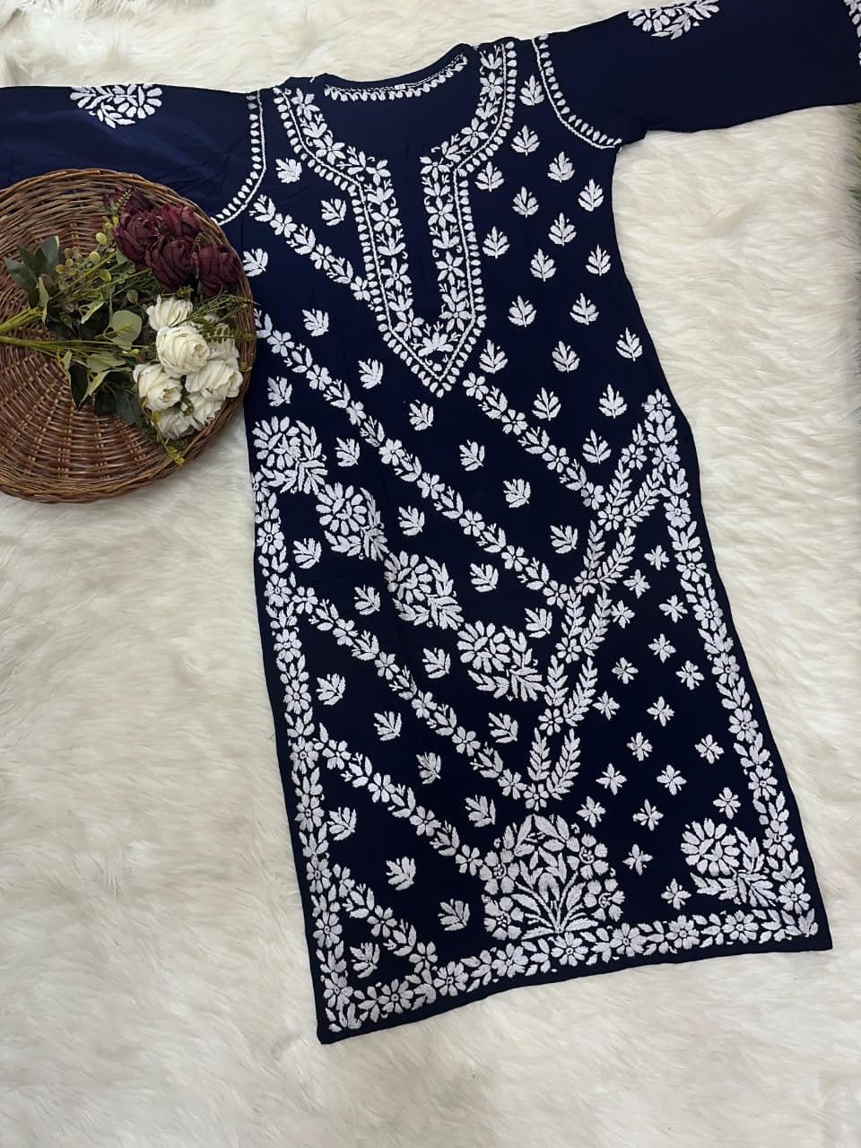 Premium soft and breezy rayon plazo set - Chikankari official