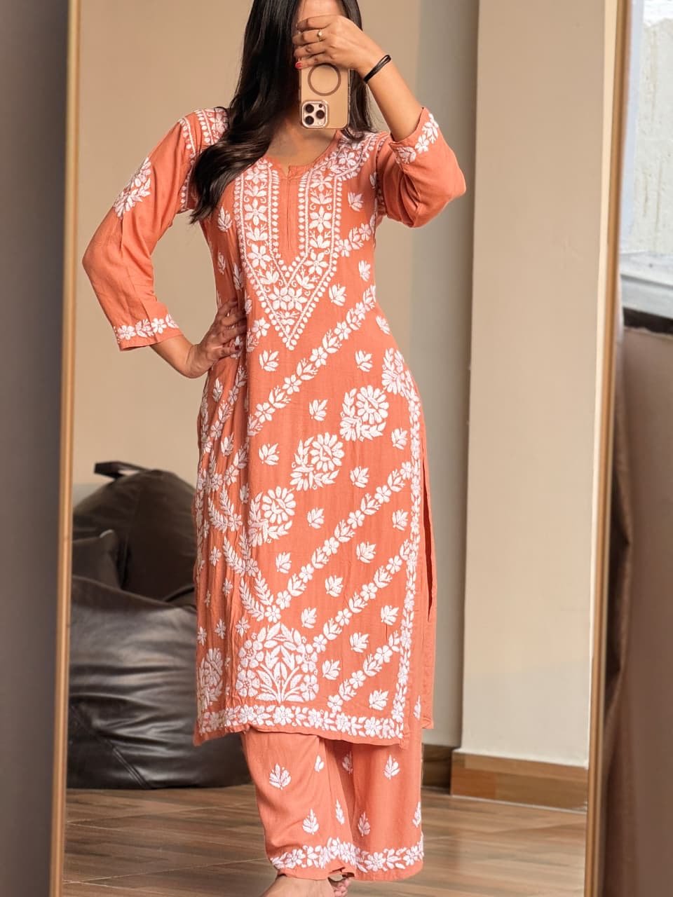 Premium soft and breezy rayon plazo set - Chikankari official