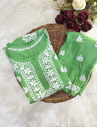 Premium soft and breezy rayon plazo set - Chikankari official