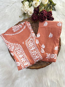 Premium soft and breezy rayon plazo set - Chikankari official