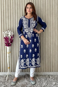 Premium Soft Modal Daman Kurta - Chikankari official