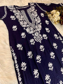 Premium Soft Modal Daman Kurta - Chikankari official