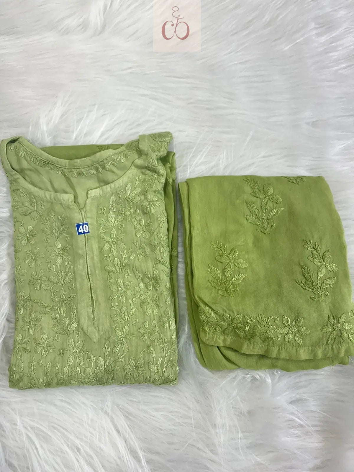 Premium Soft Rayon Buta Co ord set - Chikankari official