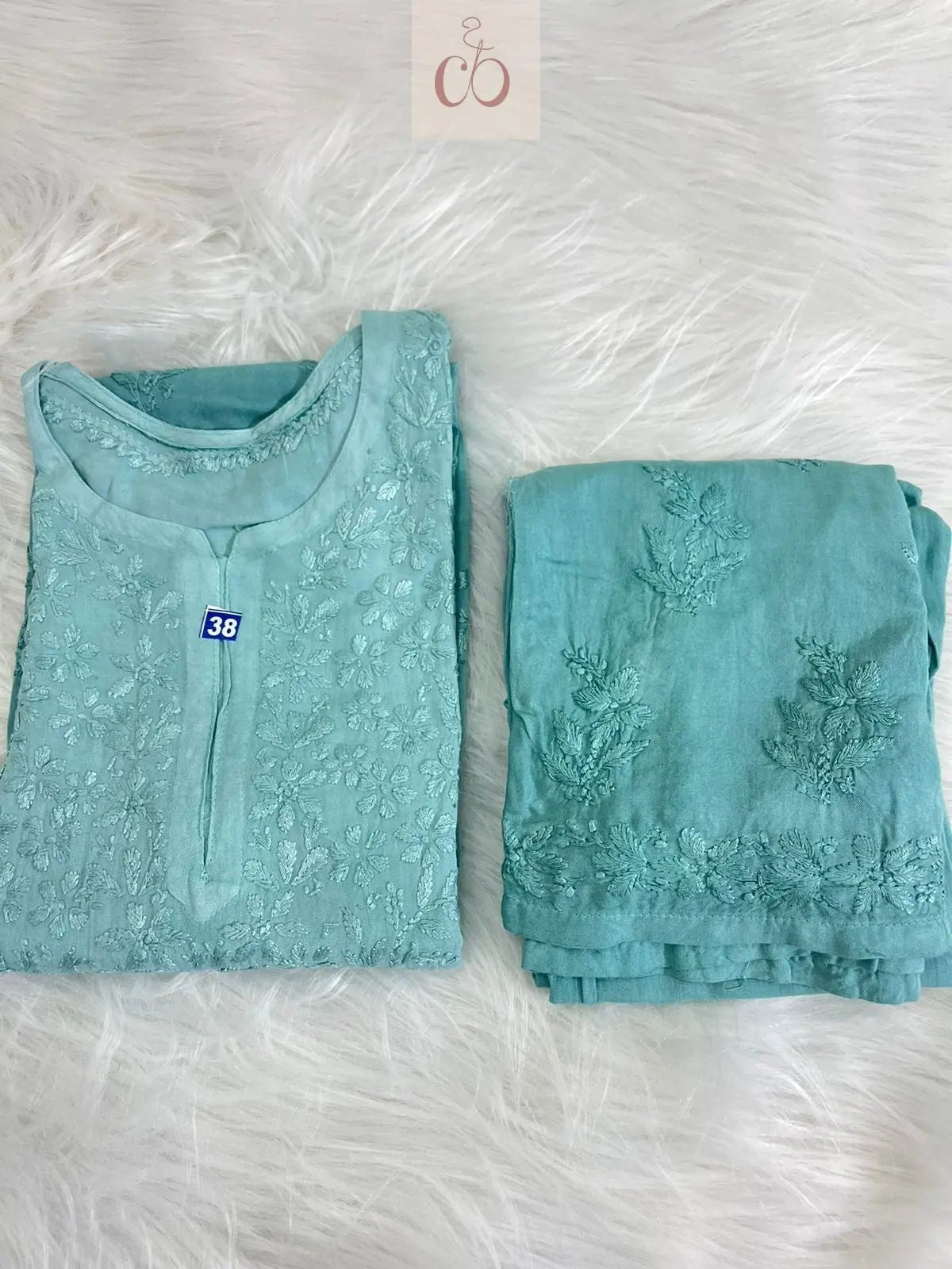 Premium Soft Rayon Buta Co ord set - Chikankari official