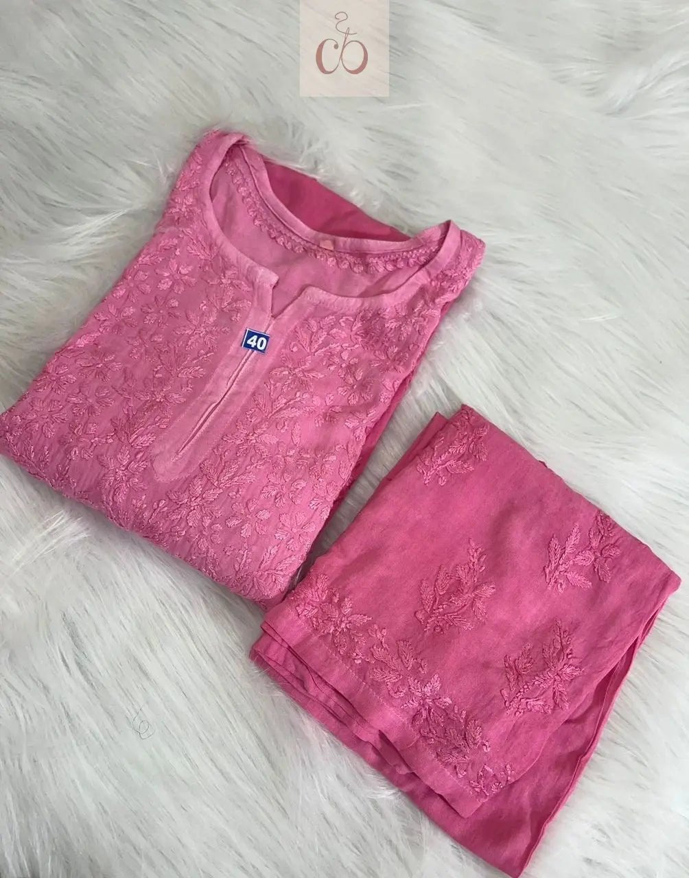 Premium Soft Rayon Buta Co ord set - Chikankari official