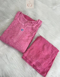 Premium Soft Rayon Buta Co ord set - Chikankari official