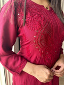 Premium Soft Rayon Muqaish kurti Santoshi Special - Chikankari official