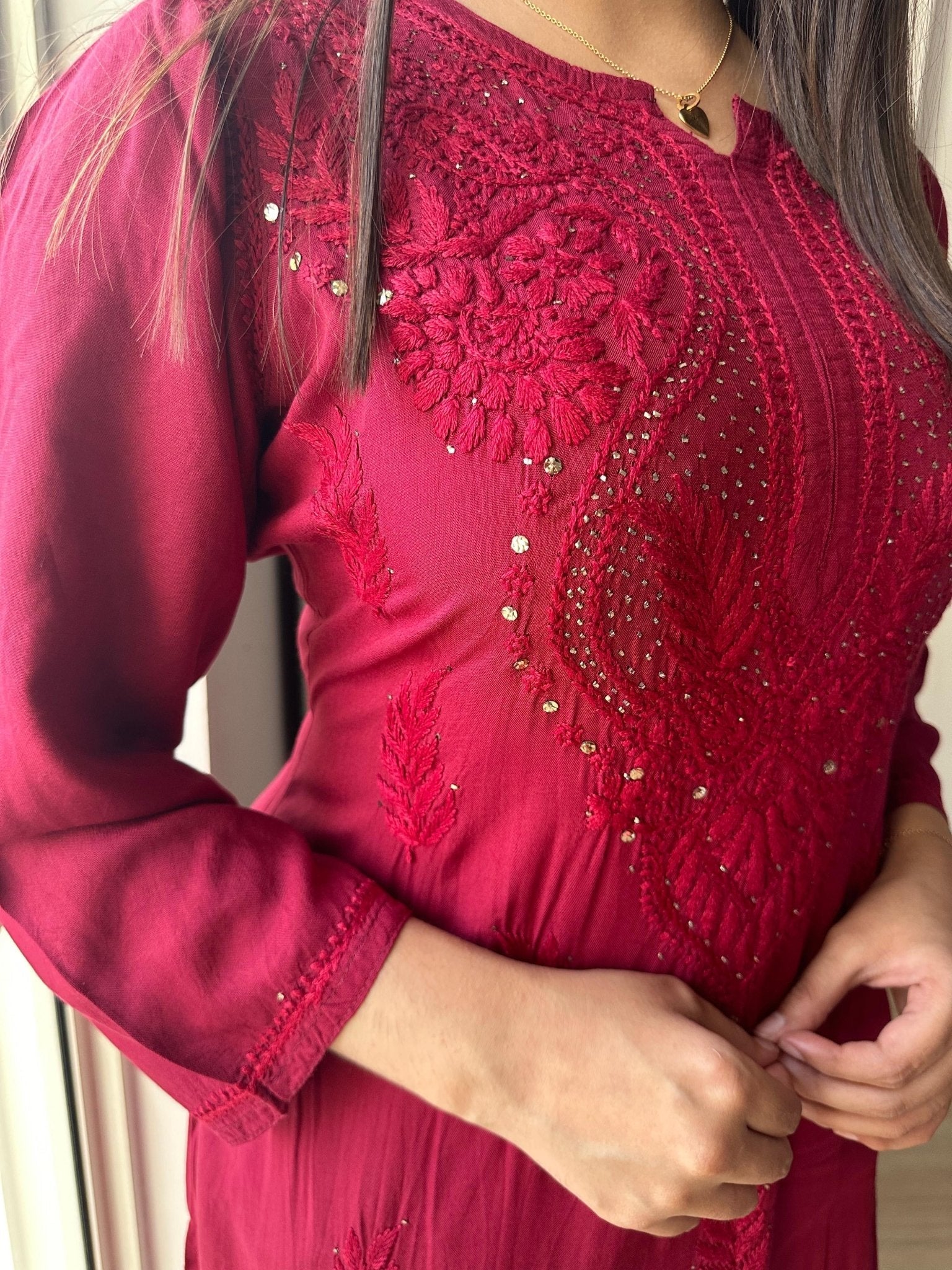 Premium Soft Rayon Muqaish kurti Santoshi Special - Chikankari official