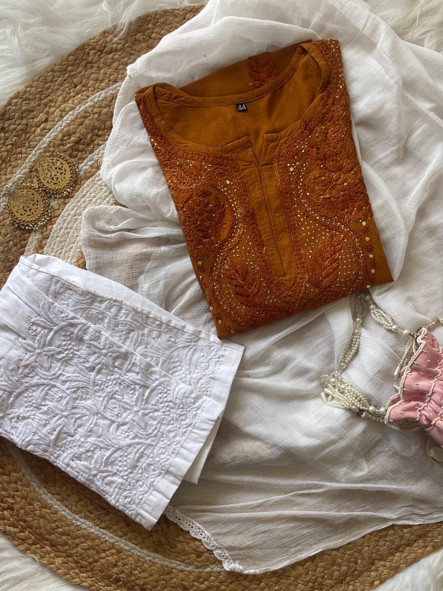 Premium Soft Rayon Muqaish kurti Santoshi Special - Chikankari official