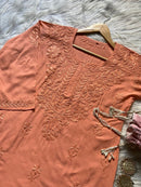 PREMIUM SPECIAL LIGHT WEIGHT OMBRE DYED RAYON SHORT TOP - Chikankari official